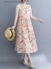 Basic casual jurken Anteef mouwloze katoenen vintage bloemenjurken voor dames casual losse lange zomerjurk elegante kleding 2023 L230918