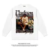 Erken Sonbahar Yeni Vintage Clarkson Amerikan Sokağı Hip Hop Uzun Kollu T-Shirt gevşek ve çok yönlü erkek ve kadın saf pamuk trendi