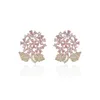 Dangle Earrings Luxury Flower Stud for Girl Women's Cubic Zirconia Wedding Gathering Party Jewelry Accessories CE11852