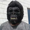 Akcesoria kostiumowe King Kong Gorilla Maska Hood Monkey Lateks Maski Halloween impreza Cosplay Cosplay Horror Gead Maska dla dorosłych 220812 L230918