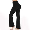 Active Pants Damen Flare-Leggings mit Taschen, Bootcut, Yoga, hohe Taille, Workout, lässig, Bauchkontrolle