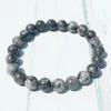 Bracelet en Larvikite grise de haute qualité, pour pratique spirituelle, énergie, méditation, perles Mala, 247G, MG0377