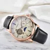 Wristwatches Round watch watches designer black watch automatic mechanical men Hollow Out fashion designer luxury mens high quality leather strap Wristwatch