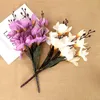 Fiori decorativi 5 forchette Fiore di magnolia artificiale Bouquet finto Imitazione matrimonio Pografia Puntelli Decorazione del soggiorno di casa