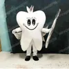 Performance White Tooth Mascot Costume Top Quality Halloween Christmas Fancy Party Dress Cartoon Character Outfit Suit Carnival Unisex Adults Outfit