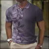 メンズポロスサマーカジュアルポロシャツトッププリントのフラワーカラーファッションデザインフォーマル刺繍ブラウス