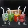 Hitman Dab Rig Bong Shisha Juice Box Rig 7,8 Zoll Bunte Bohrinseln Juice Box Square Beaker Berauschende Glasbongs zum Rauchen mit Glasölbrennerrohr am günstigsten