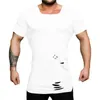 Débardeurs pour hommes Hommes Mode Vêtements Bodybuilding Gym Sports Vintage Trou Fitness Tshirt Étendre T-shirt Casual Manches Courtes Slim Fit 230915