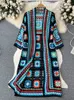 Женские свитера SINGREINY, летние пляжные длинные кардиганы, весенняя мода, винтажный вязаный кардиган с цветочным принтом, уличная одежда, свободное ажурное пальто 230918