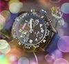 Grands chiffres numériques cadran montres hommes de haute qualité luxe multi-fonction chronographe montre horloge mouvement à quartz rouge bleu vert jaune bracelet en caoutchouc montres cadeaux