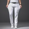 Mens Jeans Brother Wang Men White Fashion Casual Classic Style Slim Fit Soft Trousers Male Brand Advanced Stretch Pants 230915