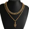 Pendant Necklaces Vintage Gold Color Multilayered Coin Chain Necklace For Women Men Punk Chunky Party Trendy Jewelry