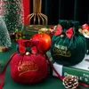 Noel dekorasyonları Noel çuvalları kumaş hediye çantası şeker kolu çantası Noel ağacı dekorasyonları ev masası yılı kırmızı Noel xmas sunuyor 230918