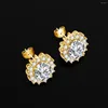 Brincos pendurados 14k cor dourada diamante brincos para mulheres 925 prata esterlina pedra preciosa flor de casamento oval joias de luxo