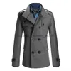 Kvinnors ull blandar herr ny vinter varm dike ullrock smal casual reefer jackor solid stativ krage dubbel breasted peacoat parka 2021l230918