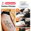 Phomemo M08F Bezprzewodowy tatuaż Tatuaż Drukarka do przesyłania tatuażu, tatuaż termiczny komputery termiczne z bezpłatnym papierem transferowym 10pcs, zestaw do drukarki tatuażu