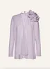 Women's Blouses Fantastic Fall 2023 Women Romantic Classic Flower Blouse In Lilac Formal Office Lady Elegant Deep V-neck Tie String Casual