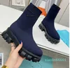 Designers Chaussures Haut-Top Femmes Chaussettes Bottes Marque Noir Blanc Bleu Baskets Avec Boîte