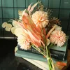 Fleurs de mariage 1 bouquet de fleurs artificielles Simulation pissenlit pivoine en soie faux ornement Bouquet de mariée décoration de la maison