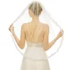 Bridal Veils Veil With Metal Comb Lace Appliques Fingertip Sheer Tulle For Wedding