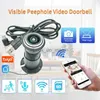 Deurbellen Tuya Video Kijkgaatje Wifi Camera Bewegingsdetectie Deurkijker Video-eye Draadloze intercom Home Security Automatische opname HKD230918