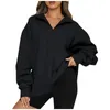 Women's Hoodies Oversized Half Zip Pullover Long Sleeve Plus Size Sweatshirts For Women Quarter Hoodie Girls Fall Blouse Clothes Sudaderas