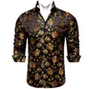 Men's Casual Shirts Luxury Gold Floral Black Clothing Purple Red Blue Social Tuxedo Dress DiBanGu 230201235Z