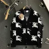 2023 Autumn/Winter Nowa stacja europejska marka mody Black and White Fusion Warhorse Jacquard Casual Cardigan Wool Płaszcz Mężczyźni