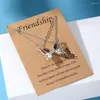 Pendentif Colliers Coréen Mode Couple Collier Cristal Papillon Peandant Pour Les Amoureux Magnétique Amis Bijoux Cadeau De Fête