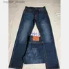 Męskie dżinsy prawdziwe dżinsy Długie spodnie Męskie Linia Super Religia Jeans Ubrania Man Casual Blue Black Denim Spods M2918 L230918