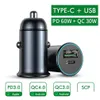 Outras ferramentas de veículos Carregador de carro com PD3.0 luminoso 30W Mini Fl Metal Dual QC 3.0 QC4.0 USB Tipo C Carregamento rápido para celular Dro Dhjxr