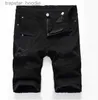 Herenjeans unieke heren gescheurd motocycle denim shorts jeans modeontwerper gekrast zipperzak retro grote size panelen korte jeans broek 1782 l230918