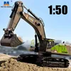 Druckguss-Modellauto 1 50 Huina 1721 Bagger Spielzeugfahrzeuge Legierung Druckguss Crawler Kinder Jungen Simulation sturzsicheres technisches Fahrzeug Machin 230915