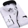 Heren Casual Shirts Bloemen Button Down Heren Shirt Merk Mannelijke Hoge Kwaliteit Lange Mouwen Casual Slim Fit Zwarte Man Kleding Overhemden 230918