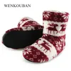 Pantoufles maison femmes hiver chaussures de sol noël wapiti chaussettes d'intérieur chaud fourrure diapositives dames en peluche Pantoffels Dames 230918