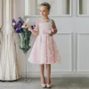 New Arrival Children Skirt White Princess Flower Girl Dresses lace appliques communion dress girls pageant Gowns215u