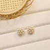 Boucles d'oreilles minimalistes en imitation perle avec aiguille d'oreille en argent S925 avec laiton écologique, bijoux remplis d'or 14 carats pour femmes, vente de jacinthe