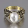 Anillo solitario Anillos de dedo de perlas de lujo para mujeres 2023 Nueva moda Exquisitas alianzas de boda Joyería vintage Acero inoxidable Mujer 230918