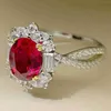 European and American creative fashion female zircon hand garnet red jewelry x0918