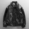 Men's Leather Faux Leather Black Pu Leather Jacket Moto Biker Outerwear Men's Mont Erkek Chaquetas Hombre Bomber Motorcycle Vintage J230918