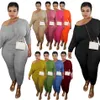 Herbst Plus Size Tracksuits sexy Outfits Langschläre Design Casual Solid Color Tracksuit Zweiteiler Set236i