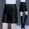 Shorts pour femmes Sexy solide mode décontracté Faux cuir printemps femmes vêtements taille haute PU femmes Goth court femme T358