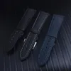 Hoge kwaliteit heren zwart blauw waterdichte horlogeband duiken siliconen rubber horloge vijftig vademen marineblauw zeildoek zeilband band 23275E