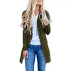 Hoodies femininos cardigans longos para mulheres mangas frontais abertas leve outono botão para baixo cardigan suéteres