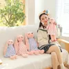 Cute Long Ears Rabbit Plush Toy Cartoon Sofa Throw Pillows Plush Dolls Kawaii Kids Birthday Gift Decor