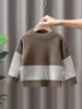 Pullover Korean Style Children Clothing Casual Striped Knitted Baby Boys Girls Sweaters Autumn Winter Thickend Sweater 230918