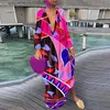 Abiti casual di base Abiti maxi per donne V Abito da festa a maniche lunghe a collo a collo boho abbigliamento lungo e dimensioni vesitdos casual sciolti L230918