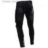 Męskie dżinsy męskie dżinsy męskie Stylowe rozryte spodnie motocyklista chuda szczupła prosta dżinsowe spodnie Nowe moda chudy dżinsy męskie ubrania Y2303 L230918
