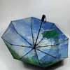 Parasol les meule claude monet malarstwo olejne parasol dla kobiet automatyczny deszcz Słońce przenośny wiatrówek 3Fold78602453387
