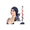 Mützen Hüte Mode Frauen Muslim Stretch Turban Chemo Hut Kopfbedeckung Langes Kopftuch Headwraps Krebs Bandanas Haarschmuck 6 Farben D Dhoax